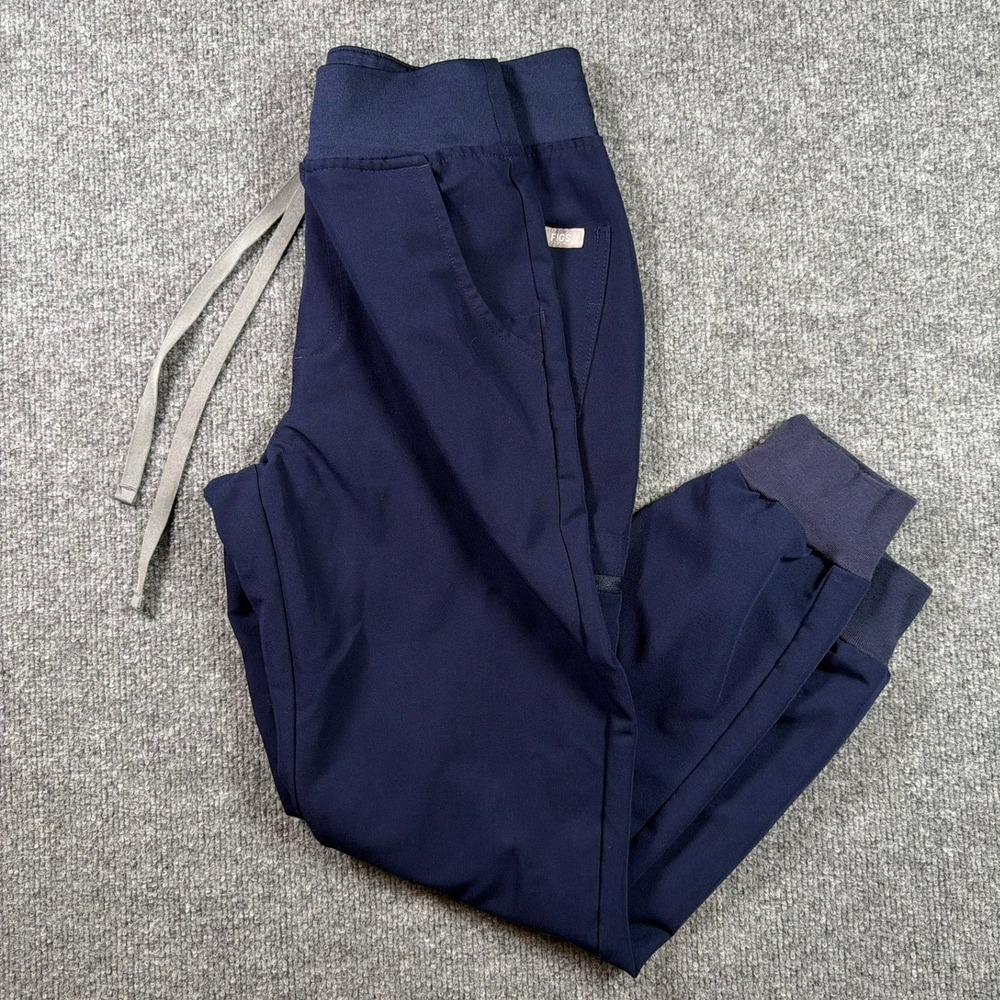 FIGS Jogger Scrub Pants Women XS Petite Navy Blue FIONx Cargo PO 2464 Pockets